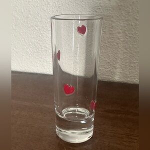 Valentine's Day red heart icon shot glass